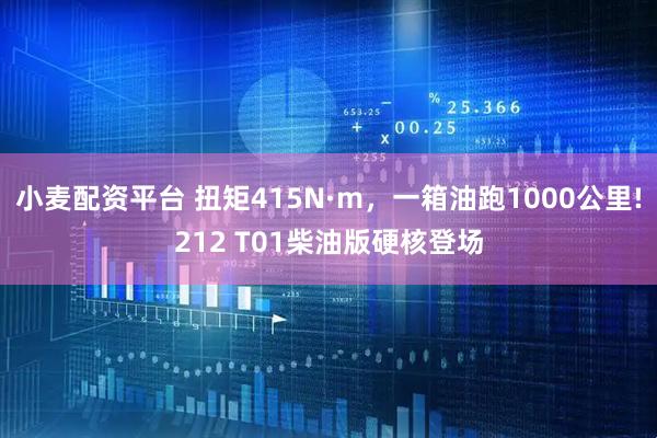 小麦配资平台 扭矩415N·m，一箱油跑1000公里!212 T01柴油版硬核登场
