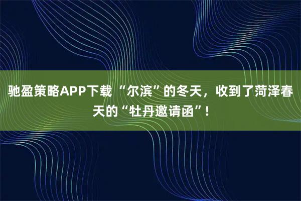 驰盈策略APP下载 “尔滨”的冬天,收到了菏泽春天的“牡丹邀请函”!